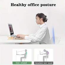 1 Set Soporte para portátil ajustable de 2 velocidades, soporte de computadora con enfriador, base portátil plegable elevada, invisible, plegable, soporte ergonómico de escritorio, adecuado para portátiles de 10-18 pulgadas, tabletas, teclados y teléfonos - Material de aleación de aluminio - aleación de aluminio - Ver 4