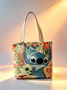 1個 Lilo & Stitch 帆布托特斜背午餐媽媽包，防水保溫可水洗大容量手提包。可愛卡通設計適用於學校、辦公室、工作、旅行 & 野餐，理想的生日禮物和返校用品 - A - 查看 1