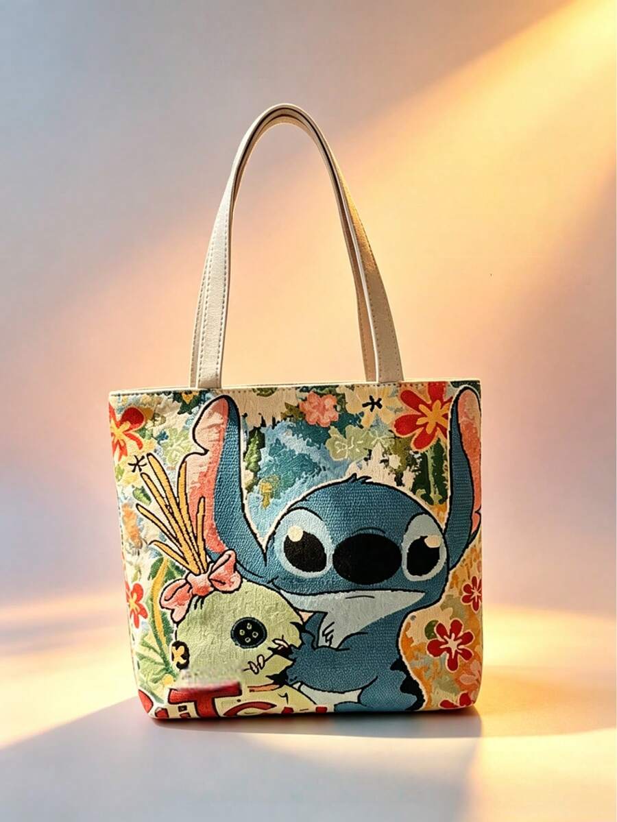 1個 Lilo & Stitch 帆布托特斜背午餐媽媽包,防水保溫可水洗大容量手提包。可愛卡通設計適用於學校、辦公室、工作、旅行 & 野餐,理想的生日禮物和返校用品 - A - 查看 1