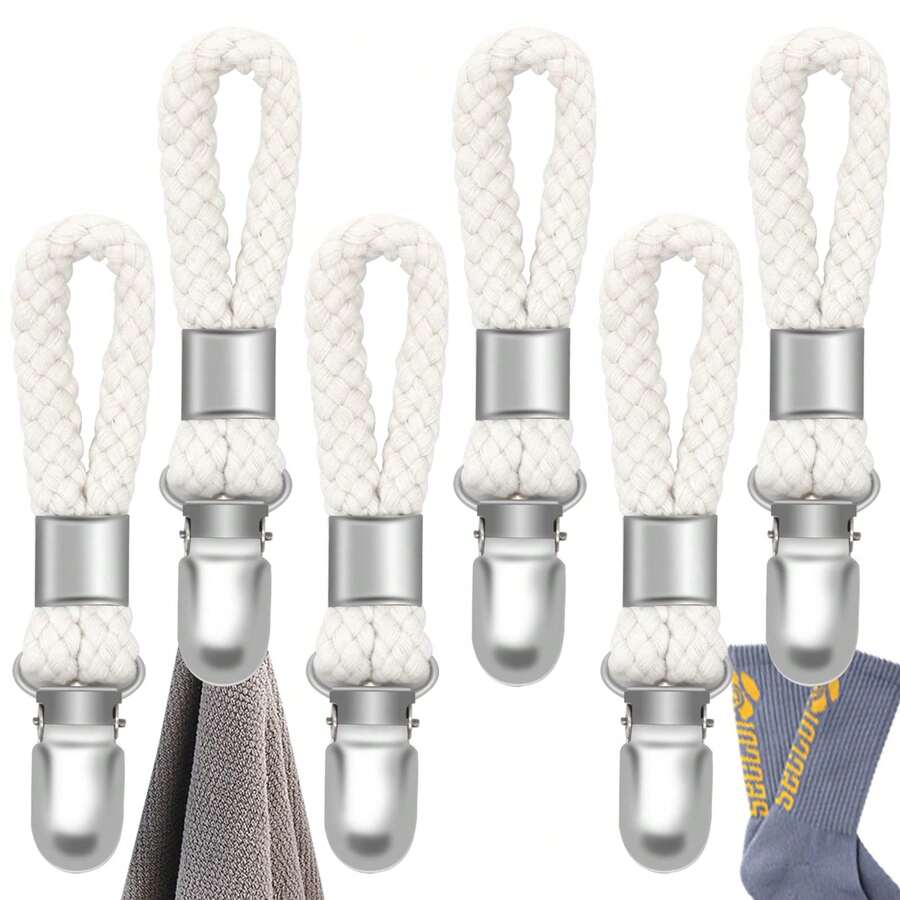 2/5 Pcs Hanging Tea Towel Clips, Metal Kitchen Towel Clips With Hanging Loop, Cloth Hook Clips, Suitable For Home Kitchen Bathroom Cabinet, Can Be Used As Hangers - Multicolor - View 1
