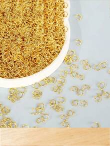 100pcs Stainless Steel Flat Open Jump Rings, Suitable For DIY Keychain, Necklace, Bracelet, Connector Ring And Jewelry Making - Yellow Gold - View 7
