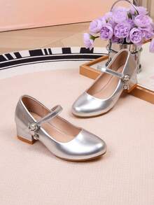 2026 New High Heel All-Season British Campus Student Ballet Princess Shoes - Silver - View 5