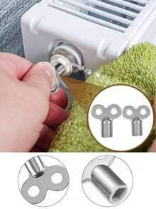 2件/5件 鋅合金暖氣片排氣鑰匙,適用於HVAC閥門,高品質,採用歐盟標準連接螺紋,管路維護理想選擇,中性適配,通風鑰匙,暖氣片配件 - a - 查看 5