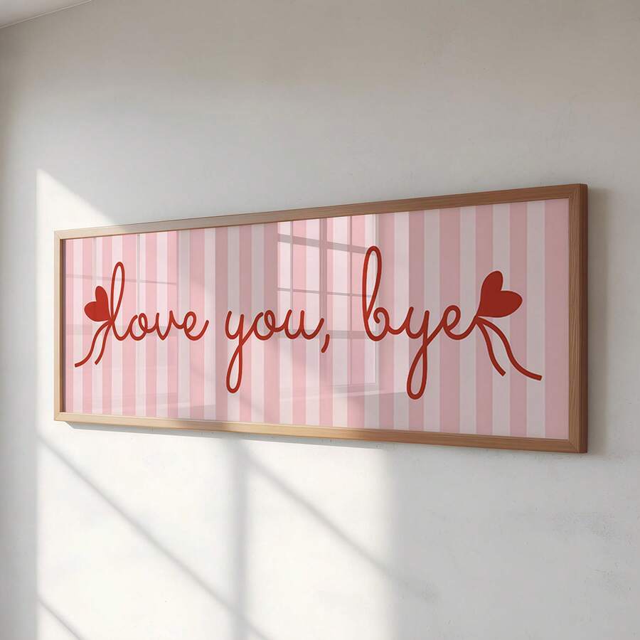 1 Stück rahmenlose "Love You Goodbye" Flur Wandkunst, Türdeko handgemalte herzförmige Schriftart Panorama rahmenlose Wandkunst Hochzeitsgeschenk kreativ, Schulanfang, Schlafzimmerdeko, Funkyposters - Schriftart - Übersicht 1