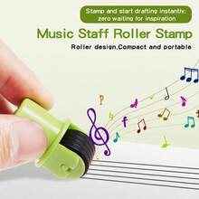 1pc Self-Inking Music Score Roller Stamp, 5-Line Stave Symbol Drawing Tool, Instant Music Sheet Generator For Blank Paper, Diary, Musicians, Teachers And Students - Multicolor - View 7