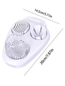 1pc Heavy Duty Manual Egg Slicer, Chopper And Cutter - This Multi-Functional Egg Cutting Device Features A Circular Blade For Precise Cutting. It Is A Convenient Kitchen Tool For Making Omelets And Salads - White - View 3