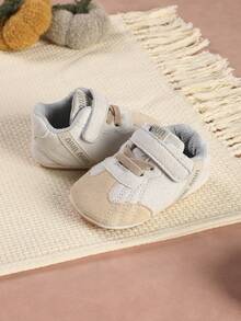 1 par de zapatos unisex para bebé, diseño de bloques de color, zapatos deportivos versátiles, zapatos para caminar, adecuados para primavera y otoño - Gris - Ver 5