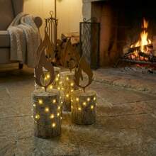 4pcs Rustic Metal Candle Silhouette Set - Farmhouse Style Rust-Colored Stake, Suitable For Fireplace, Tabletop Centerpiece And Cozy Home Decor - One Size Fits All - View 9