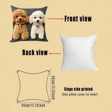 2pcs Poodle Teddy Dog Pillow Cover, Cute Puppy Print, Single-Sided Clear 2D Printing Is Not 3D Cushion Case, 45x45cm (18x18 Inch), Zipper Closure, Machine Washable, For Living Room Bedroom Home Decor (Pillow Insert Not Included) - Multicolor - View 2