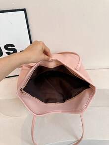 Large Capacity Handbag For Women, New Arrival Minimalist Commuter Shoulder Tote Bag - Pink - View 4