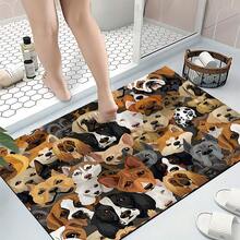 1pc, Home Decor, Puppy Pattern Print, Diatomaceous Earth Rug, Easy To Clean, 3D Print Rectangular, Suitable For Doorway, Living Room, Kitchen, Bedroom, Hallway, Bathroom, Laundry Room - Polyester Rug, Suitable For Indoor And Outdoor Home Decor - Multicolor - View 1