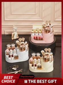 360° Rotating Makeup Organizer - Multifunctional Cosmetic Storage Rack, Lipstick, Eyeshadow, Eyebrow Pencil, Makeup Brush Storage, Large Capacity Design, Lipstick And Skincare Storage, Suitable For Vanity, Bathroom, Closet, Elegant Countertop Storage, Perfect For Holiday Gifts, Christmas Gifts, Gift For Girlfriend - Multiple Styles - View 7