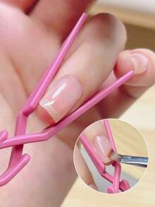 10pcs Mixed Color Anti-Overflow Nail Positioning Clips, Manicure Glue Application Fixing Clamps, Reusable Design, Nail Polish Application Finger Protector, Prevent Edge Overflow And Skin Staining - Multicolor - View 4