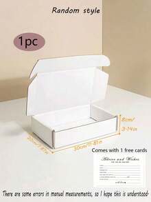 5/1pc-30*20*8/25*25*5cm 白色可折疊禮品盒，設計簡約優雅堅固紙板運輸盒，適用於禮物、伴娘邀請、節日、生日、DIY包裝，大包裝，節日禮物的理想選擇，(附贈免費賀卡) - 白色款 - 查看 12