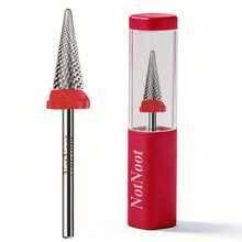 NotNoot 3/32 Inch Cross Cut Tapered Safety Carbide Drill Bit, Suitable For Nail Trimming, Cuticle Removal, Gel Nail Removal, Suitable For Manicure And Pedicure - Red - View 2