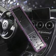 1 Peça Moldura de Placa de Licença em Aço Inoxidável com Strass e Lantejoulas, Tamanho Universal Russo, Adequada para Carros, Caminhões e SUVs, Acessório de Carro Feminino da Moda, Resistente à Ferrugem e Fácil de Instalar, Decoração de Carro Premium, Presente de Aniversário Ideal - multicolorido - Visão 13