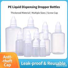 10ml 30ml 50ml 100ml Small Liquid Dropper Bottles Plastic Squeeze Bottles Easy Control Refillable Essential Oil Container Travel Home Essential - White - View 6