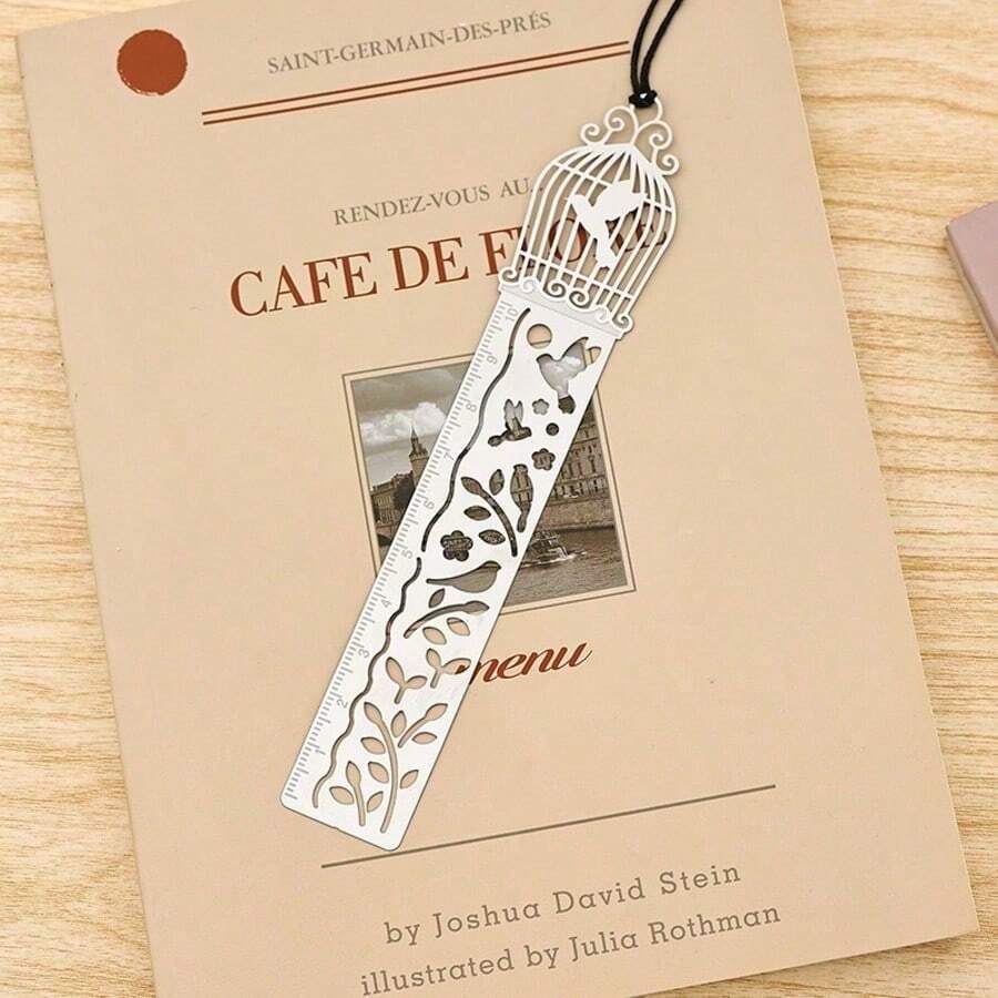 2 PIEZAS Marcapáginas de metal hueco y exquisito - Personalizado con regla de escala, papelería creativa - Marcapáginas minimalista, elegante y lindo, regla hecha a mano - Marcapáginas ideal para estudiantes
