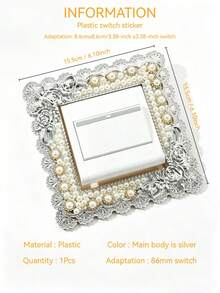 1pc ABS Faux Pearl Switch Sticker, Faux Dirt & Dust Switch Protective Cover, Wall Decor, Halloween Decor, Classroom Decor, Sticker, Wall Sticker, Vinyl Sticker, Home Decor, Spring Decor, Refresh Your Home, Rama Decorative Sticker - Multicolor - View 5