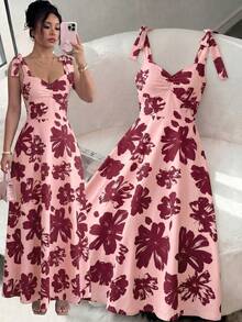 Vestido elegante y romántico para mujer con cintura ceñida y sin mangas - Multicolor 4 - Ver 12