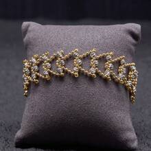 dazzdelic 1pc Faceted Copper Bead Combination Double Row Seed Bead Triangle Bracelet For Women, Daily And Party Wear, Women's Gift - Single Bracelet - View 9