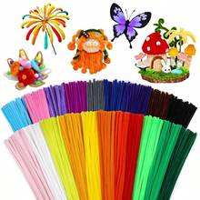 100pcs Mixed Color Soft Fiber Strands, Suitable For Handmade Decoration, Crafts And Project Making, Random Colors, Great For Flower & Animal Shapes - Mixed Colors 100pcs - View 1