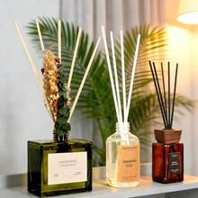 100Pcs Fiber Reed Diffuser Sticks, 11 Inch Wood Scented Oil Aroma Sticks For Essential Oil Diffuser, Home Fragrance Refills Set For Bathroom Bedroom Room Office - Black Natural Wood - View 2