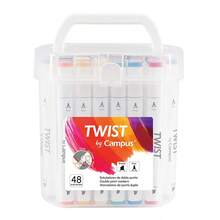 Rotuladores Doble Punta Campus University Twist 80 ColoresRotuladores de colores doble punta profesionales con tinta base de alcohol. Punta fina - 48 - Ver 2