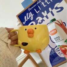 1PC Stylish & Creative: Cute Pouting Chick Ceramic Mug - Breakfast Juice, Milk, And Cartoon Coffee Cup - Multicolor - View 2