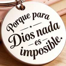 1pc Spanish Inspired Keychain, Religious Quote, Believer Gift, Perfect Gift, With Ring Clasp Accessory, Suitable For Men And Women - F - View 2