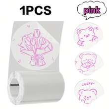 50*50mm Étiquettes thermiques roses transparentes 100 étiquettes par rouleau, papier autocollant rond compatible avec M110/M120/M220/M250, parfait pour la décoration de planificateur, l'emballage de cadeaux et l'organisation de bureau - Voir 9