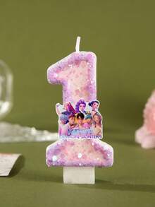 1 pieza Vela digital K-Pop DemonHunters, vela digital de cumpleaños con todos los personajes en rosa claro, pequeño regalo para fiestas, decoración de vela artesanal, disfraz de cumpleaños, vela digital de aniversario, adecuada para cualquier celebración de festival, pegatinas, escritorios, papelería, juegos - Dibujos animados - Ver 21