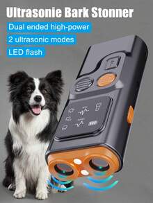 New Ultrasonic Dual-Head Dog Repeller, Portable Dog Trainer, Anti-Barking Device, With 2 Different Ultrasonic Modes, High-Power LED Flashing Light, Suitable For Various Dog Breeds, Effectively Stimulates Dog's Hearing To Make Them Feel Afraid - Multicolor - View 3