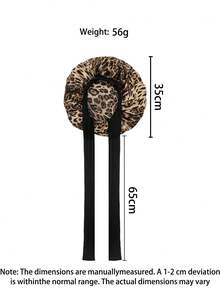 1pcCute & Bold Leopard Print Bow Satin Hair Bonnet, Made Of Smooth Satin Fabric, Retro & Style With Colorful Leopard Print & 3D Bow, Anti-Frizz & Breathable; Ideal For Sleep, SPA & Ramadan, Multi-Color Options Available. - Multicolor - View 5