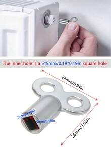 2件/5件 鋅合金暖氣片排氣鑰匙,適用於HVAC閥門,高品質,採用歐盟標準連接螺紋,管路維護理想選擇,中性適配,通風鑰匙,暖氣片配件 - a - 查看 4