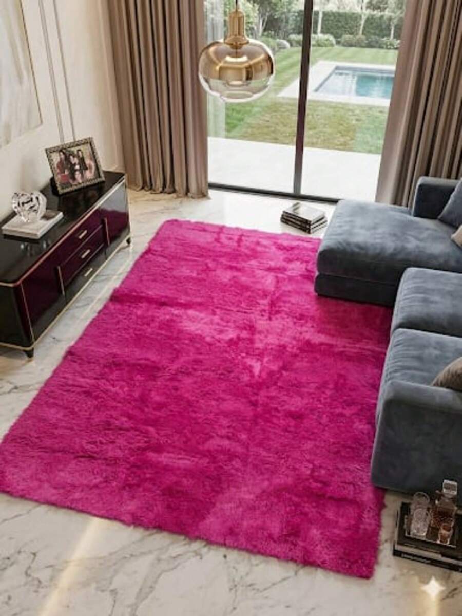Luxury Shaggy Rug For Living Room Or Bedroom 2.00 X 1.40 - Hot Pink - View 1