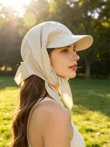 Outdoor Sun Protection Hat With Neck Guard, Integrated Baseball Cap, Camping & Cycling UV Protection Headscarf Hat - Multicolor - View 3