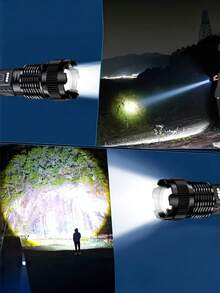 This High-Lumen LED Flashlight Features 5 Modes, Zoom Function And Powerful Handheld Lighting. It Is A Portable Camping Flashlight Suitable For Outdoor Hiking And Home Emergencies. It Has A Built-In 800mAh Battery. - 星星 - 查看 4