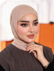 1 chiếc mũ Hijab, khăn choàng tức thì thời trang thường ngày thanh lịch, mũ trùm đầu thể thao có nút. Phong cách cổ điển tối giản thanh lịch khiêm nhường, chất liệu vải Modal mềm mượt, thoáng khí thoải mái, vành dài, khăn choàng tức thì đa năng dùng làm mũ trùm đầu thể thao turban. Phù hợp cho cuộc sống hàng ngày, lễ hội, tụ họp, thờ phụng - Nhiều màu - Xem 4