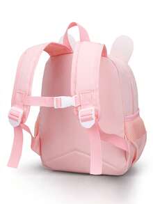 Student Backpack New Cartoon Pattern Pink Rabbit Print Backpack Small Schoolbag Lightweight Comfortable Fashionable Backpack - Pink - View 5