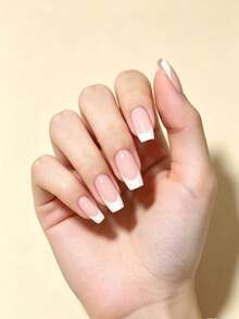 120pcs Rectangular Minimalist French Style False Nails, Upgrade Your Style, Suitable For Women And Girls DIY - Multicolor - View 7