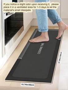 1pc Rubber Material Kitchen Runner Rug, Colorful Geometric Print Pattern, Nordic Luxury Style Kitchen Mat, Long Runner Rug Laundry Room Rug, Thick Fabric With Comfortable Foot Feel, Easy To Clean, Machine Washable, Hand Washable, Practical Entryway Door Mat Home Decor Rug, Room Decoration, Suitable For Dining Room, Kitchen, Laundry Room, Indoor Doorway And Other Indoor Areas - Dark Grey - View 13