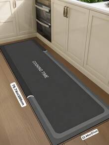 1pc Rubber Material Kitchen Runner Rug, Colorful Geometric Print Pattern, Nordic Luxury Style Kitchen Mat, Long Runner Rug Laundry Room Rug, Thick Fabric With Comfortable Foot Feel, Easy To Clean, Machine Washable, Hand Washable, Practical Entryway Door Mat Home Decor Rug, Room Decoration, Suitable For Dining Room, Kitchen, Laundry Room, Indoor Doorway And Other Indoor Areas - Dark Grey - View 9