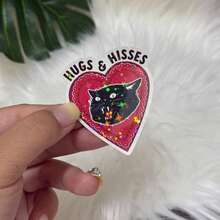 Hisses Sticker | Black Cat Sticker | Black Cat Energy | Sticker For Laptop | Funny Sticker | - Star Film - View 10