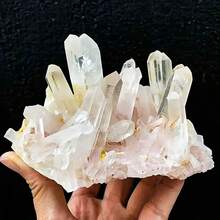 1pc Clear Quartz Clusters, High-Quality Minerals, Bohemian. Suitable For Home, Office, And Desktop Use. Decorative Stones For Aquariums And Gardens. - White Crystal Clusters - View 3