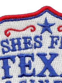 1件/2件/3件/4件 She's From Texas 德州風格音樂字體刺繡燙貼布章，復古外觀 - 彩色 - 查看 6
