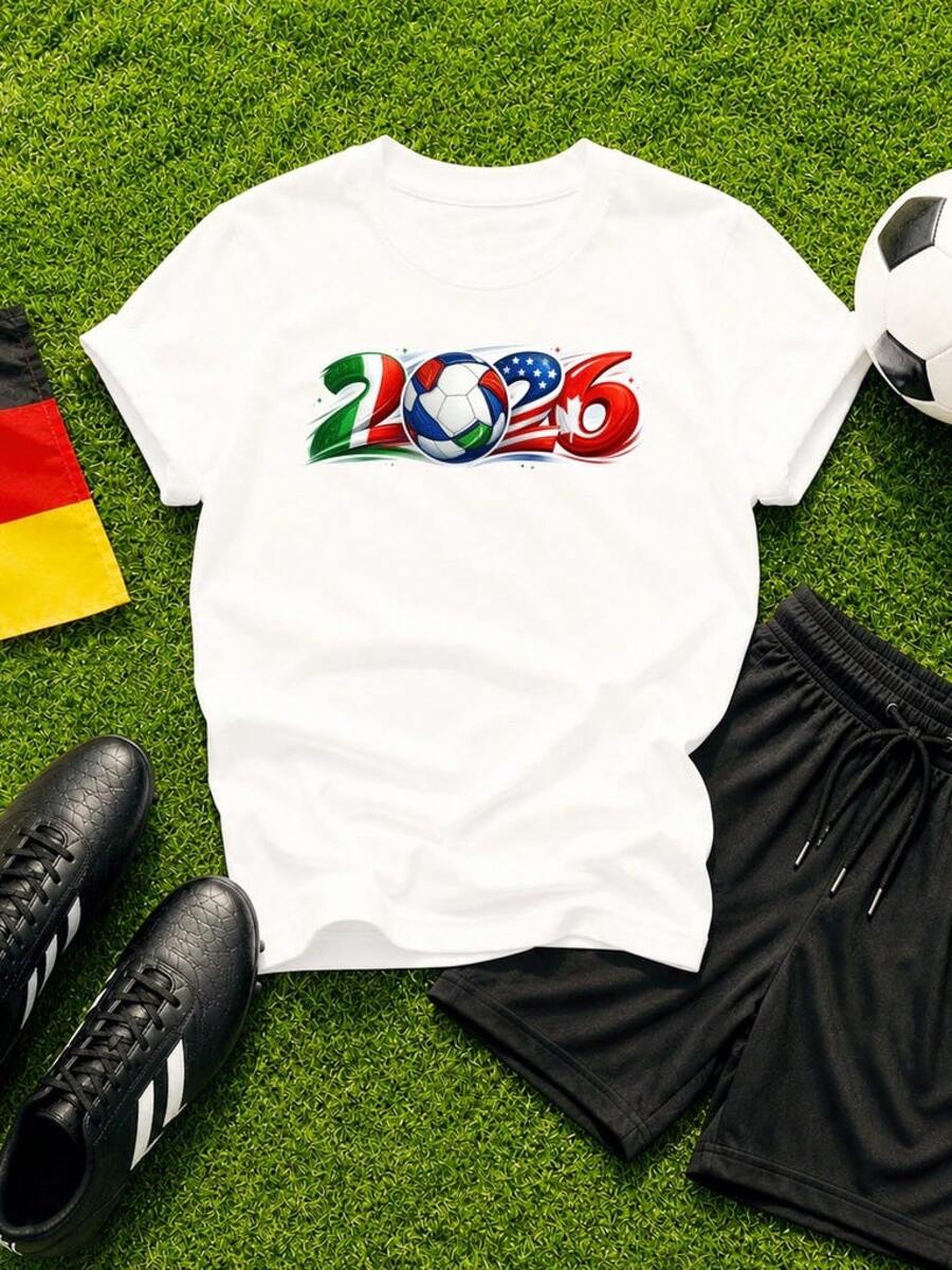 Camisola de Futebol Branca 2026 Alemanha| T-shirt de Adepto de Futebol Copa do Mundo 2026| Mercadoria de Adepto de Futebol Alemanha| Camisola Desportiva Homens Mulheres Unissexo - Branco - Ver 1