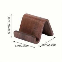 2 loại giá đỡ điện thoại gỗ óc chó đen thanh lịch, nhỏ gọn và linh hoạt, giá đỡ để bàn di động, phù hợp cho văn phòng và phòng khách - Hình chữ nhật - Xem 3