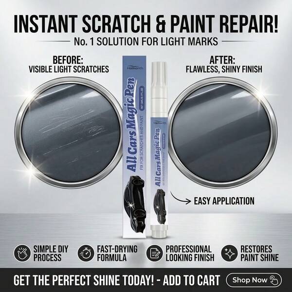 Car Scratch Repair Pen - Precision Tip Fills Light Scratches & Chips. Smooth Formula Blends With Auto Paint For A Flawless Finish. Easy Application Restores Your Vehicle's Look And Keeps It Brand New.