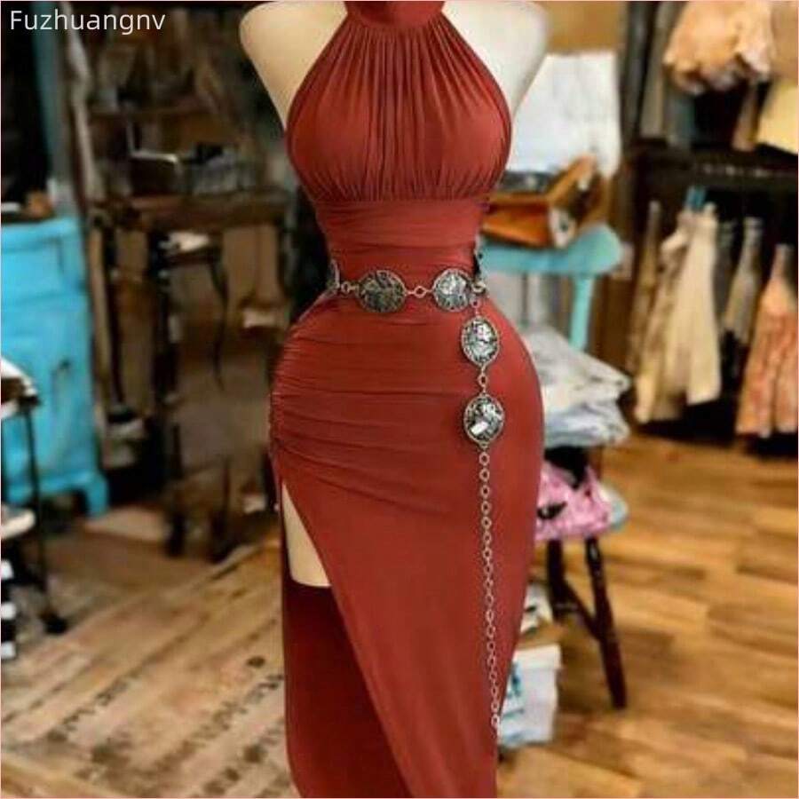 Women Midi Dresses - Red - View 1